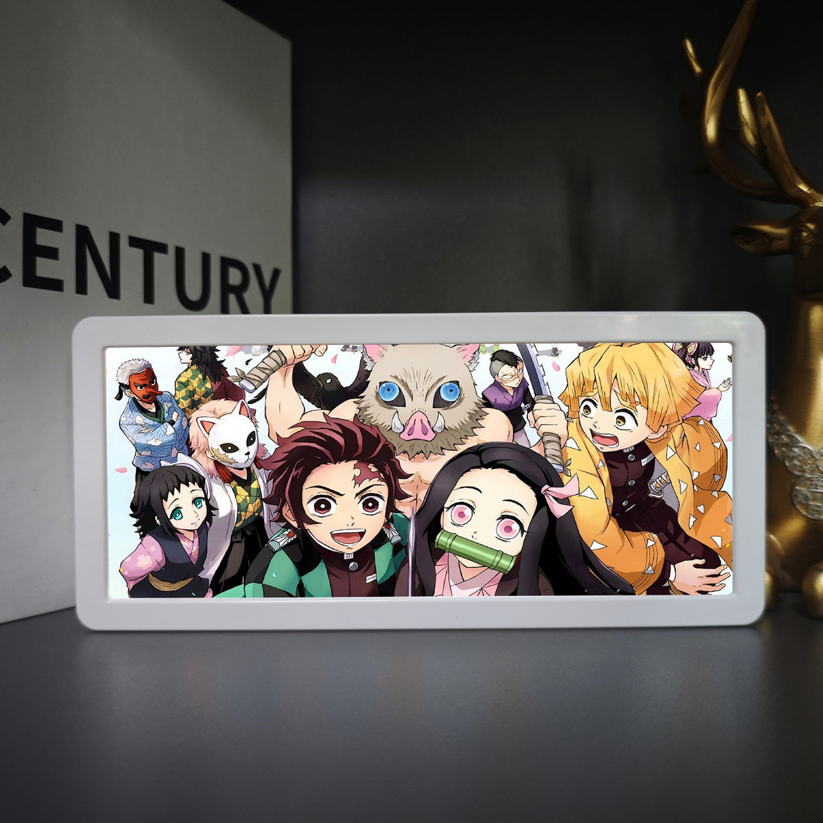 SHINZO LED anime light frame switched on, Squad Selfie design