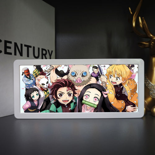 SHINZO LED anime light frame switched on, Squad Selfie design