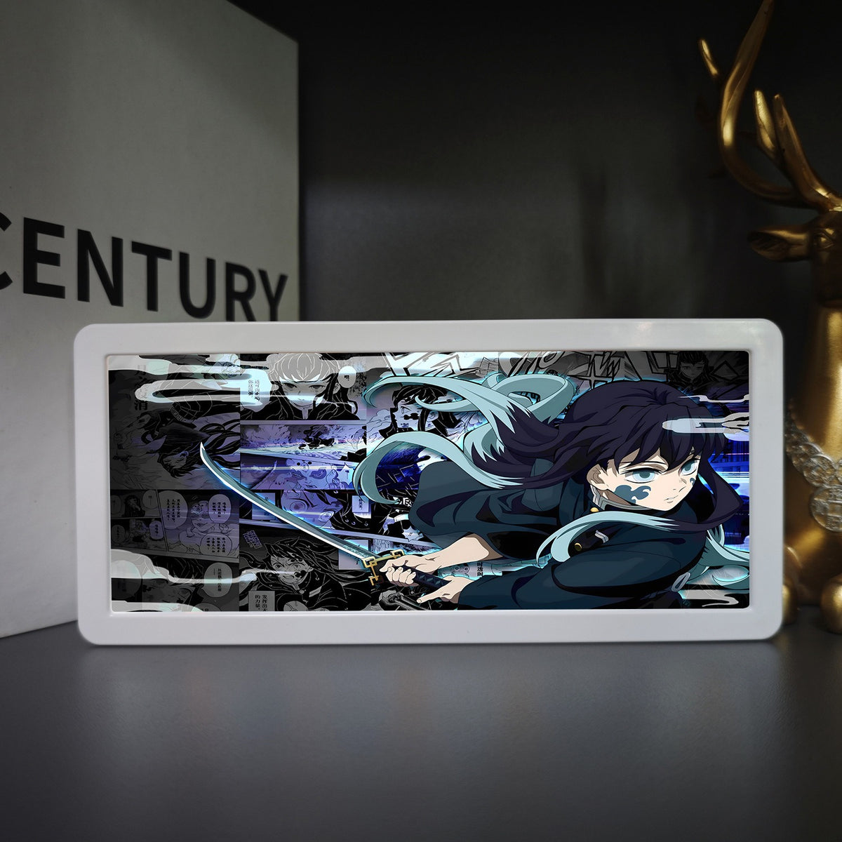 SHINZO LED anime light frame switched on, Mist Blade design